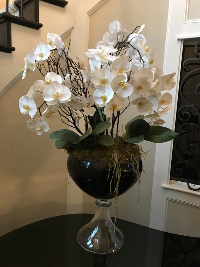 Contemporary white silk phalaenopsis orchid design